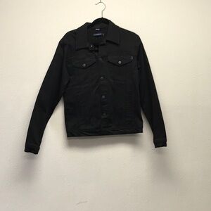 Stone Rose Black Lightweight Denim Jacket with Stretch